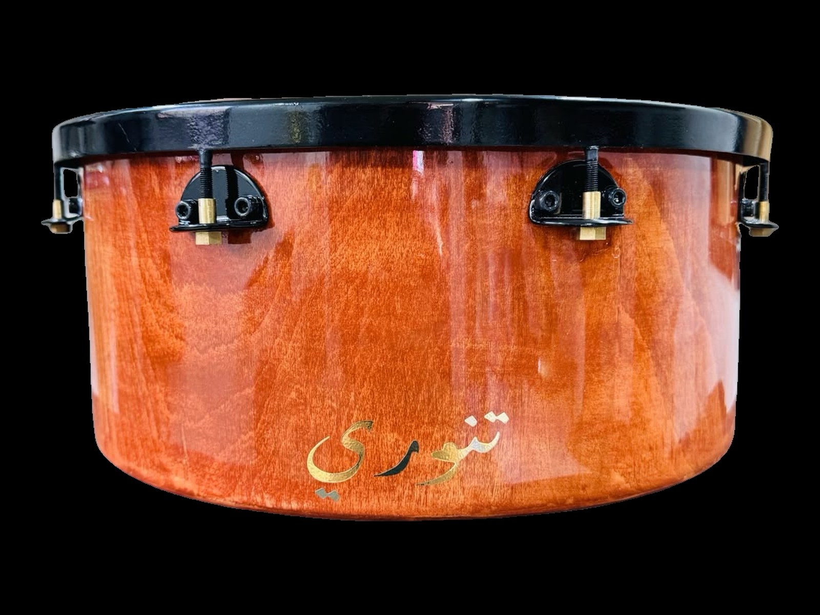 Tannoury khatem in brown cherry finish with gold Arabic Tannoury logo