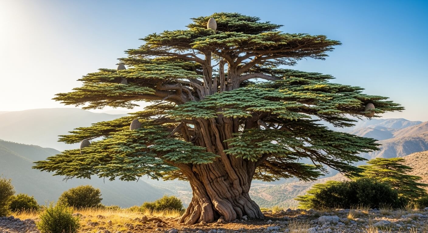Lebanese cedar tree in the mountains of Lebanon