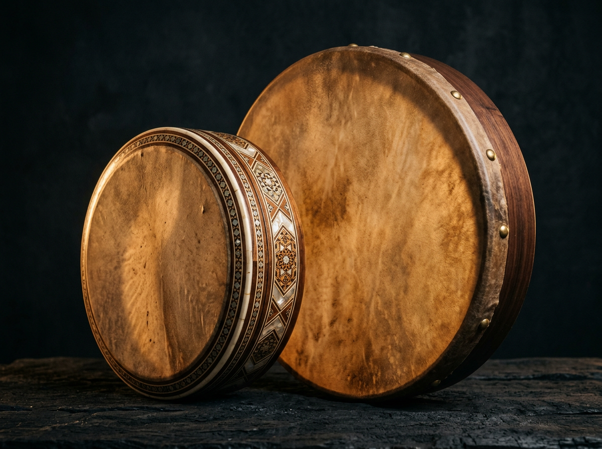 Khatem and tar frame drums together forming the Al Maqsoum combination
